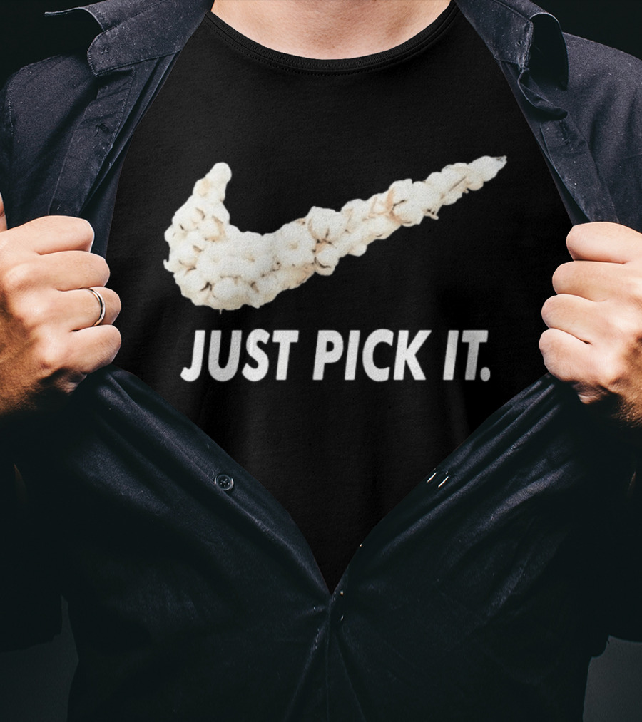 JUST PICK IT Cotton Swoosh T-Shirt