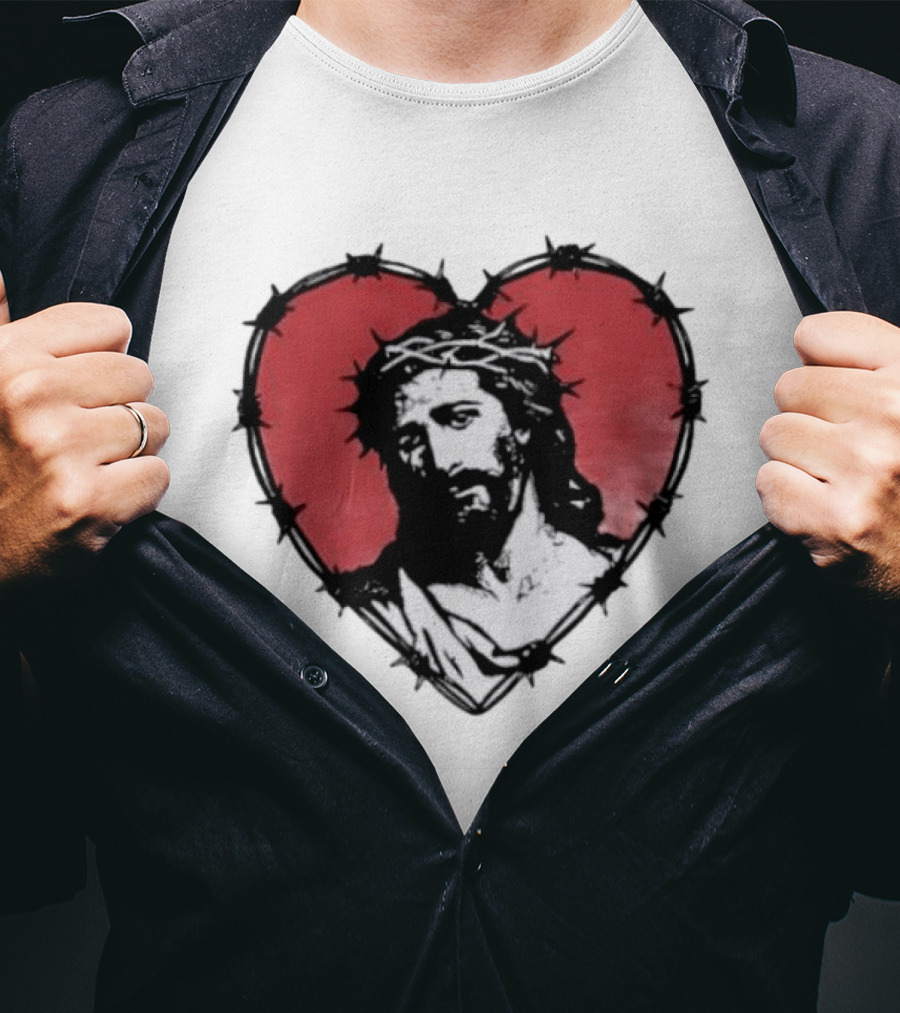 Jesus Crown Of Thorns Heart T-Shirt