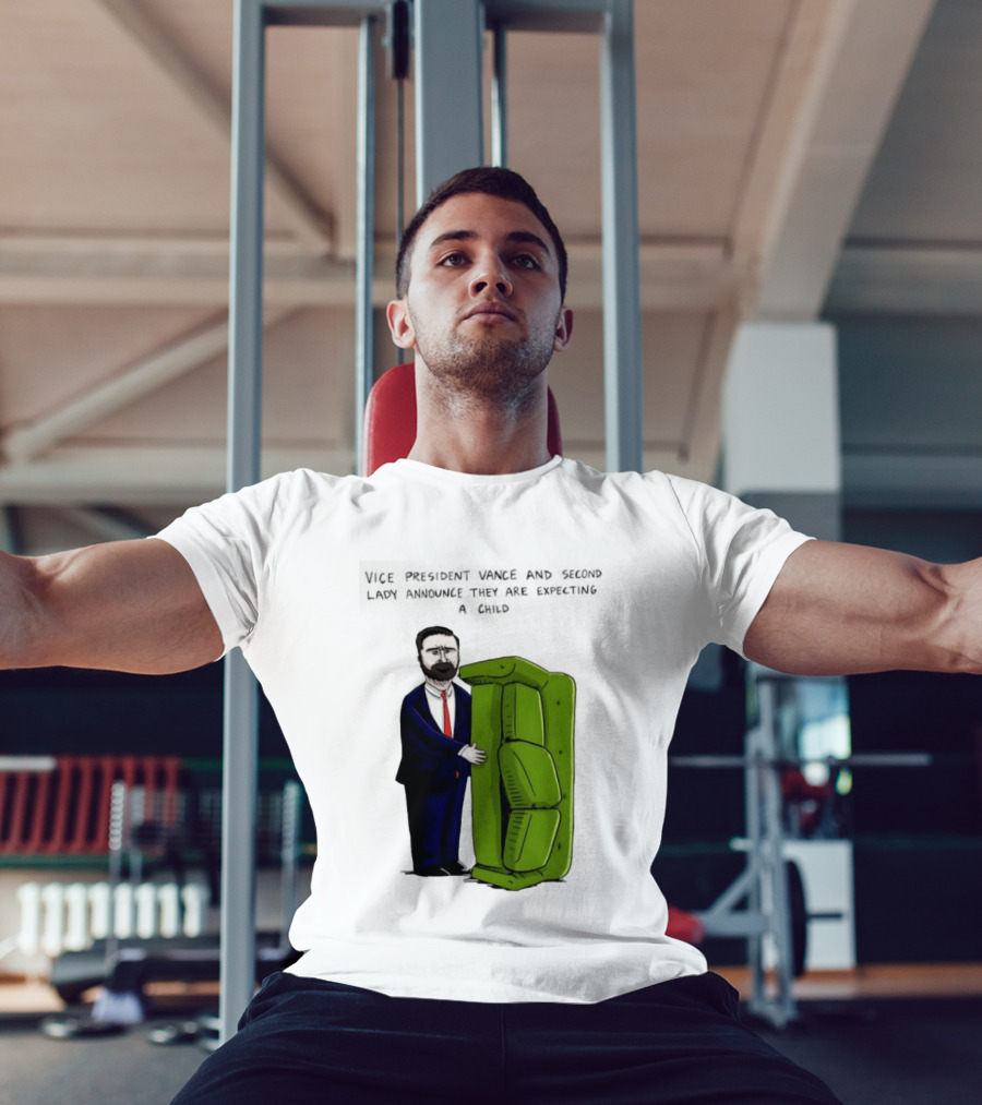 Vice President Vance And Second Lady Expecting Child Iconic Couch Scene T-Shirt