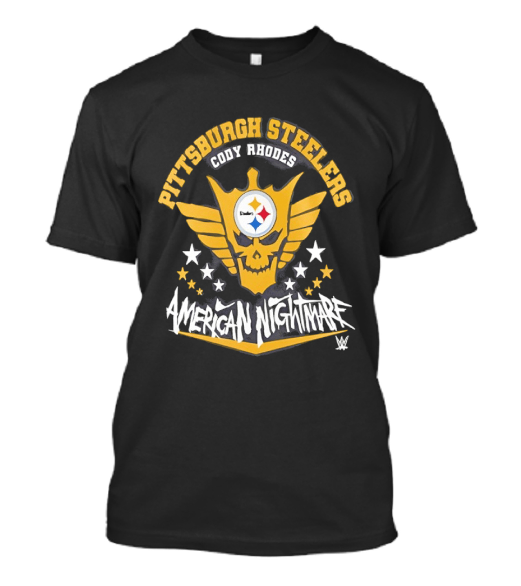 Pittsburgh Steelers Cody Rhodes American Nightmare Skull Wings Stars T-Shirt