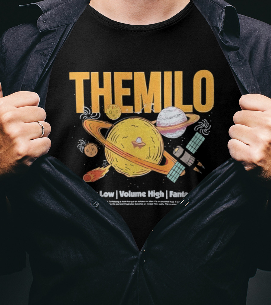 The Milo Space Planets Lights Low Volume High Fantasizing T-Shirt