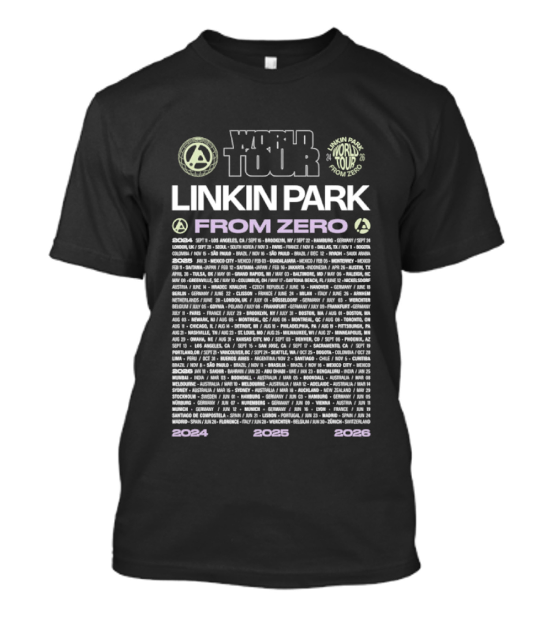 Linkin Park World Tour From Zero 2024 2025 2026 T-Shirt