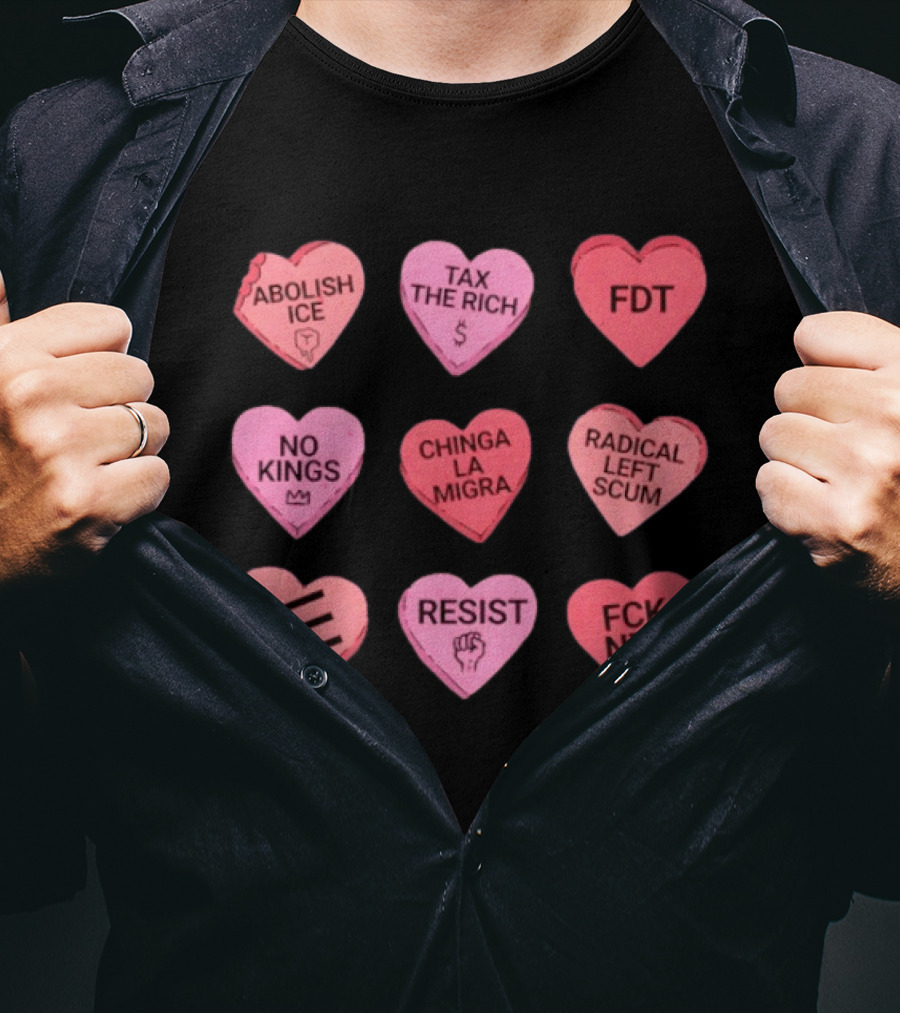 Abolish Ice Tax The Rich No Kings Chinga La Migra Radical Left Scum Resist FDT FCK NZS T-Shirt