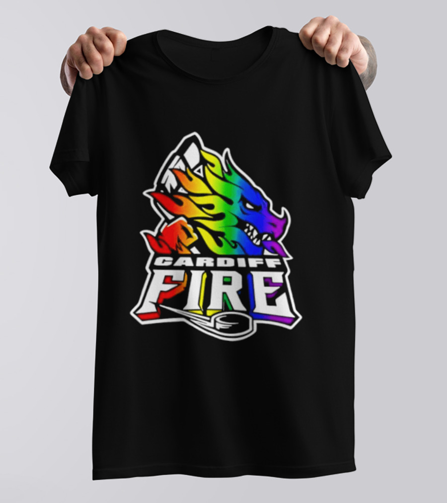 Cardiff Fire Pride Rainbow Hockey T-Shirt