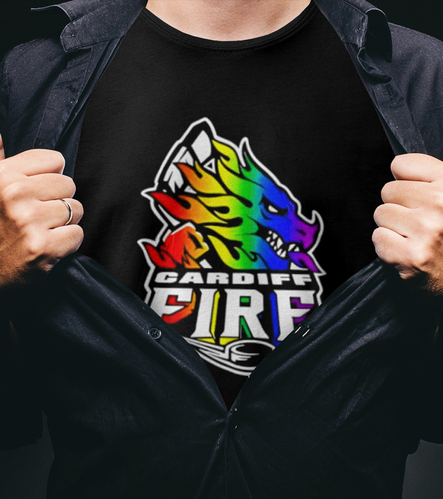 Cardiff Fire Pride Rainbow Hockey T-Shirt