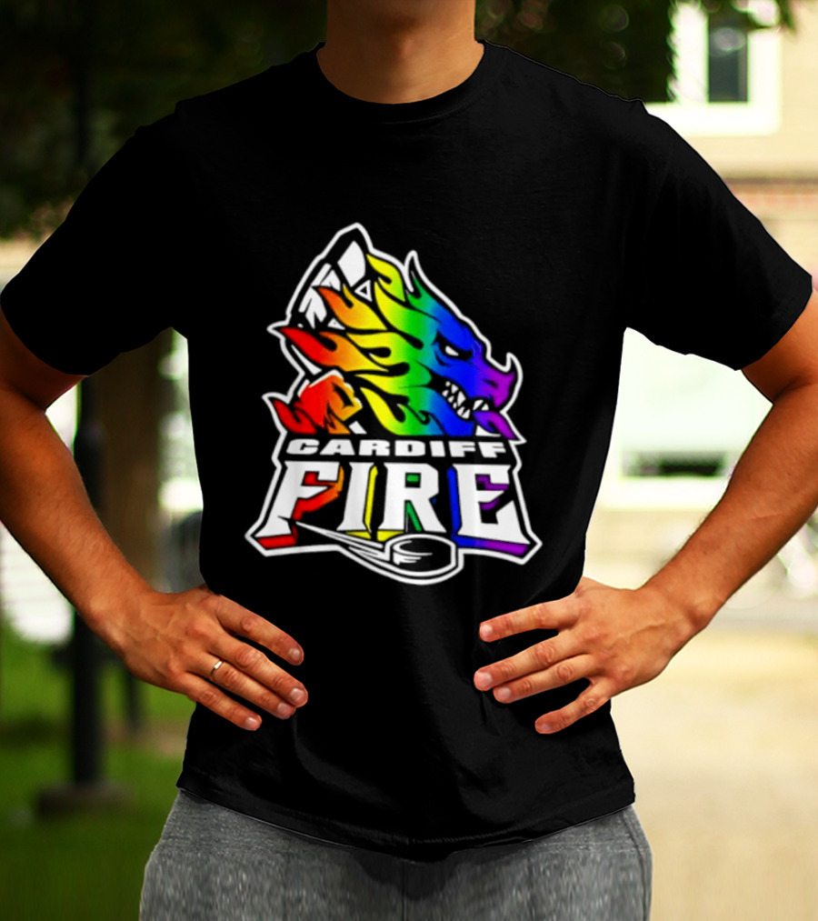 Cardiff Fire Pride Rainbow Hockey T-Shirt