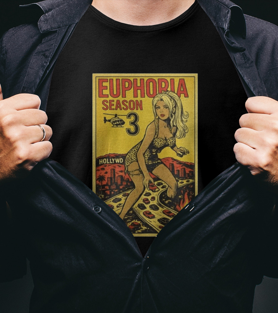 Euphoria Season 3 Hollywood Giant Woman Retro Comic T-Shirt