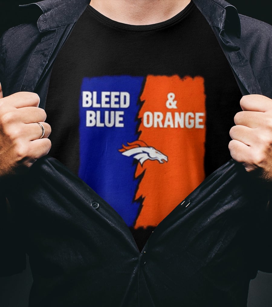 Bleed Blue And Orange Denver Broncos T-Shirt