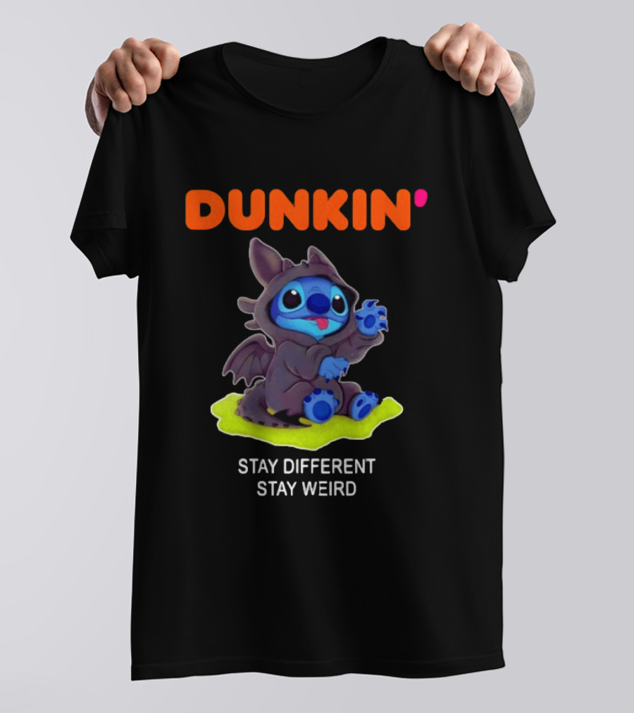 Dunkin' Toothless Stitch Stay Different Stay Weird T-Shirt