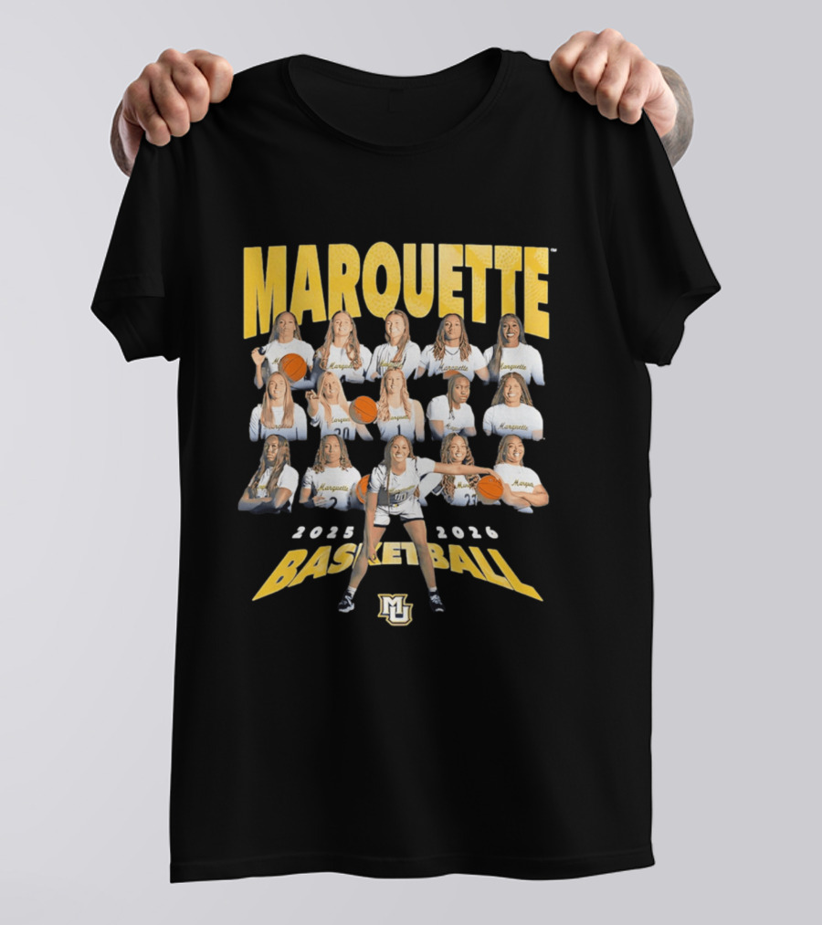 Marquette 2025 2026 Women's Basketball Team Collage T-Shirt