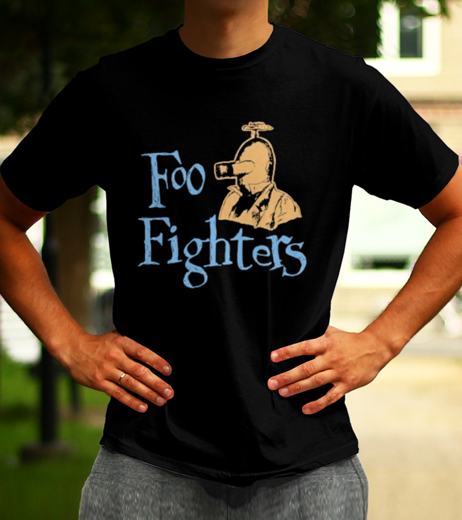 Foo Fighters Retro Pilot Helmet Sketch T-Shirt
