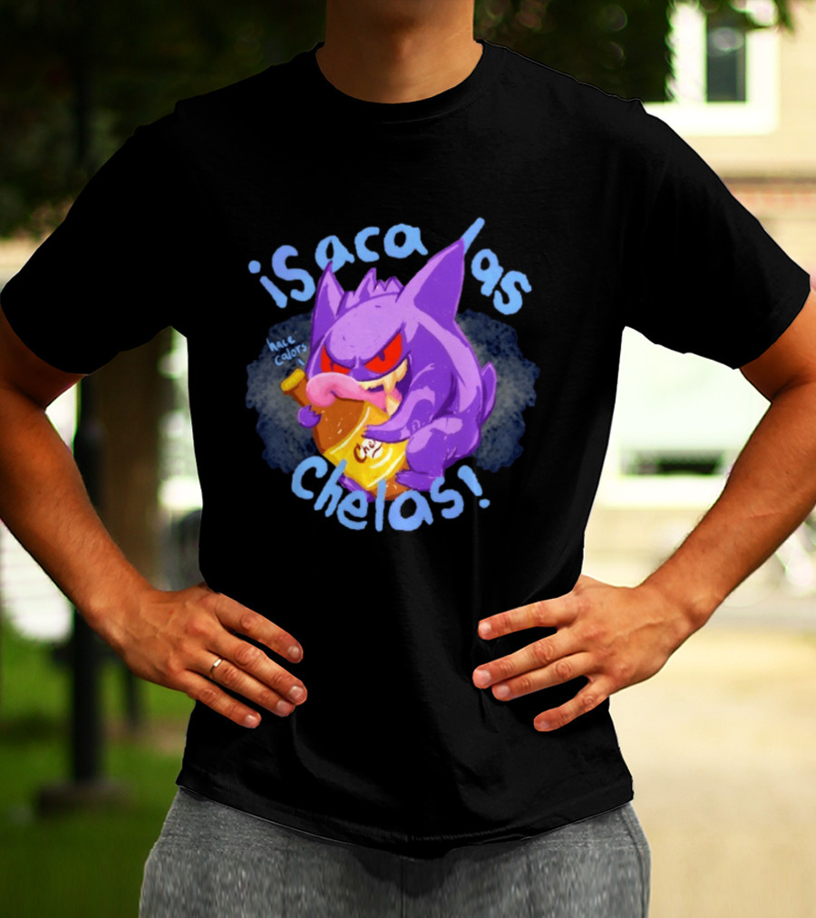 Gengar Pokémon Isaca Las Chelas Beer Mac Calors T-Shirt