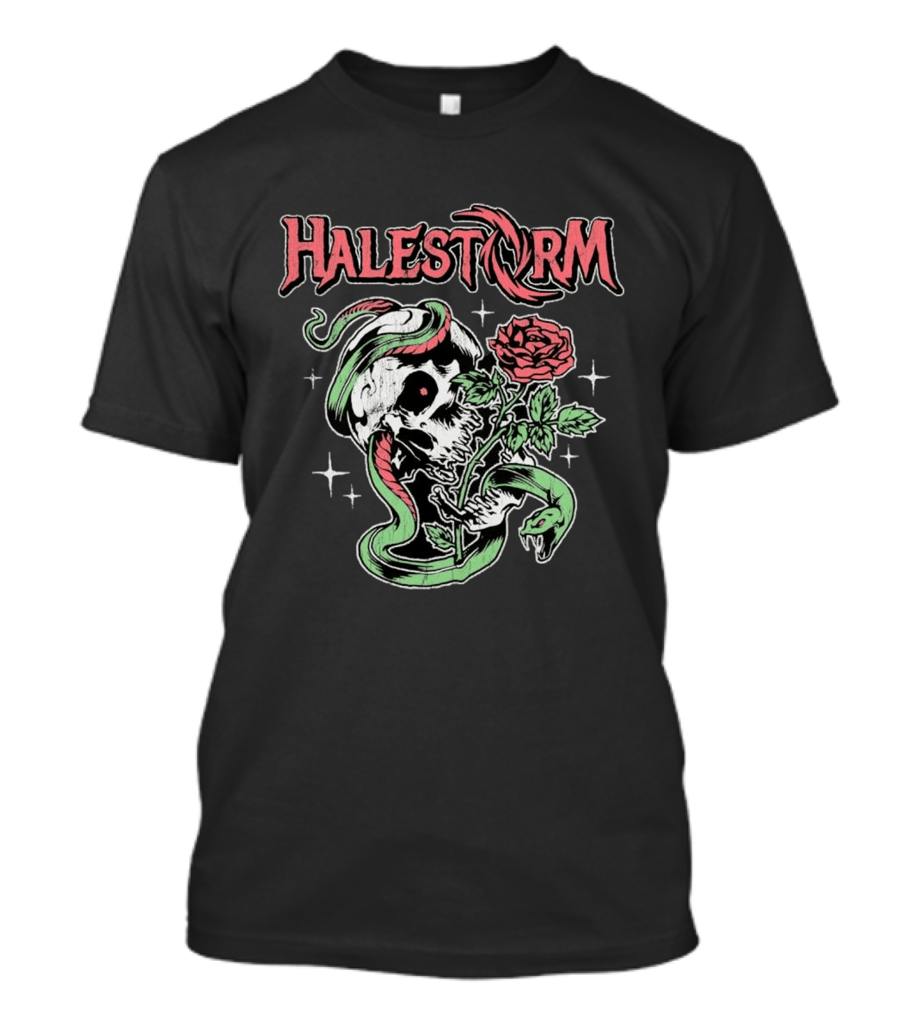 Halestorm Skull Snake Rose Star T-Shirt