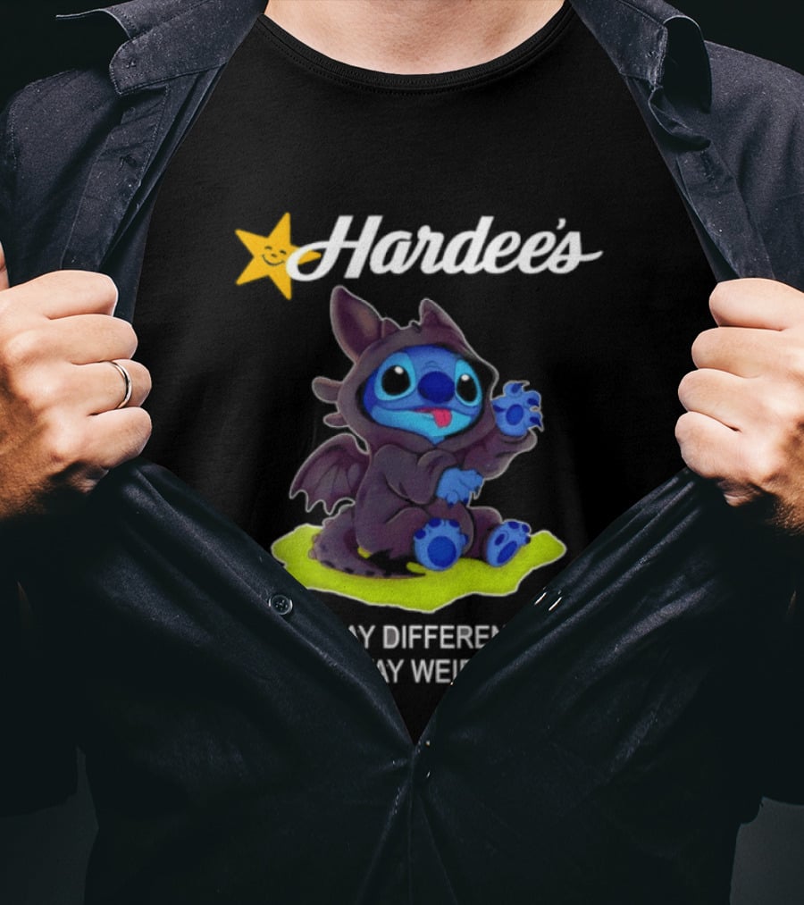 Hardee's Toothless Stitch Collaboration Stay Different Stay Weird T-Shirt