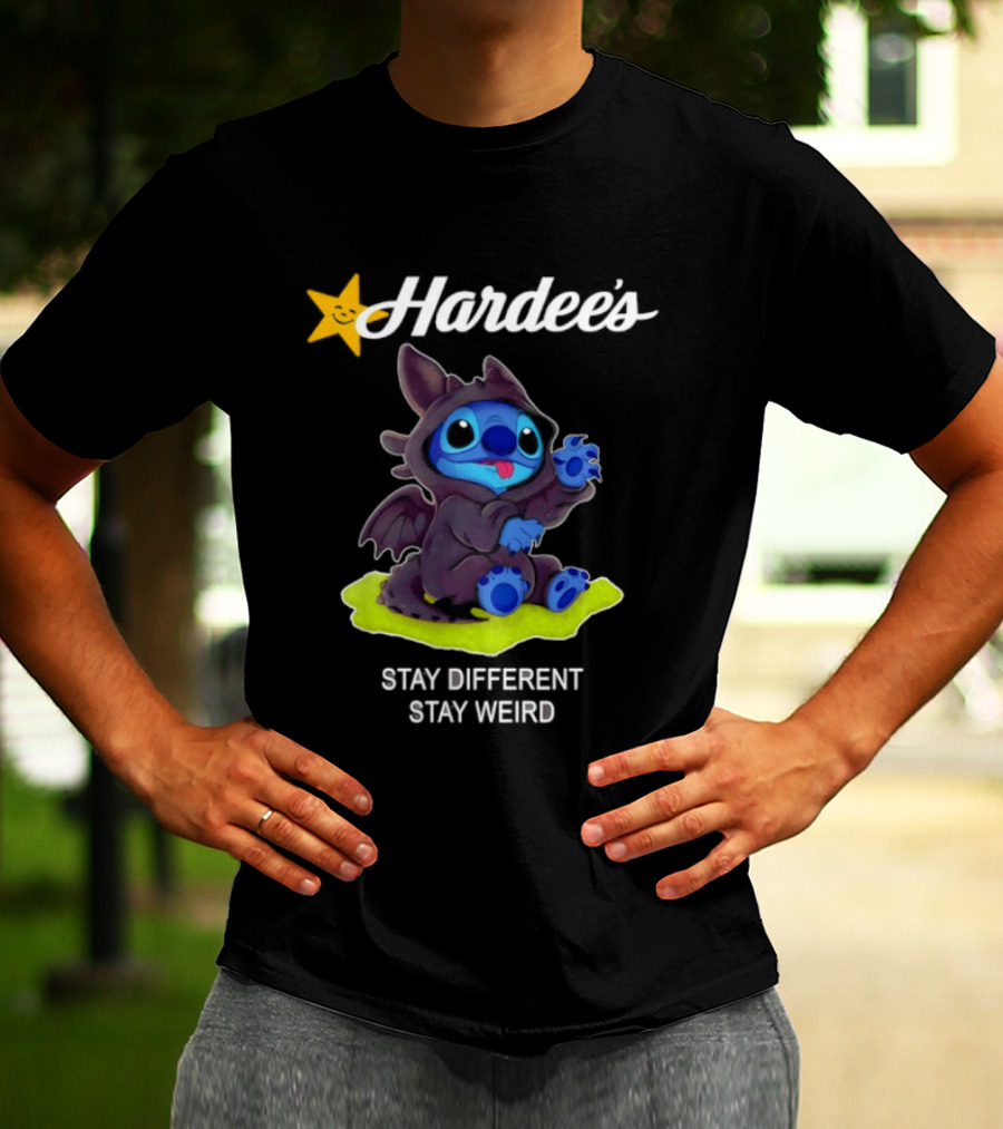 Hardee's Toothless Stitch Collaboration Stay Different Stay Weird T-Shirt