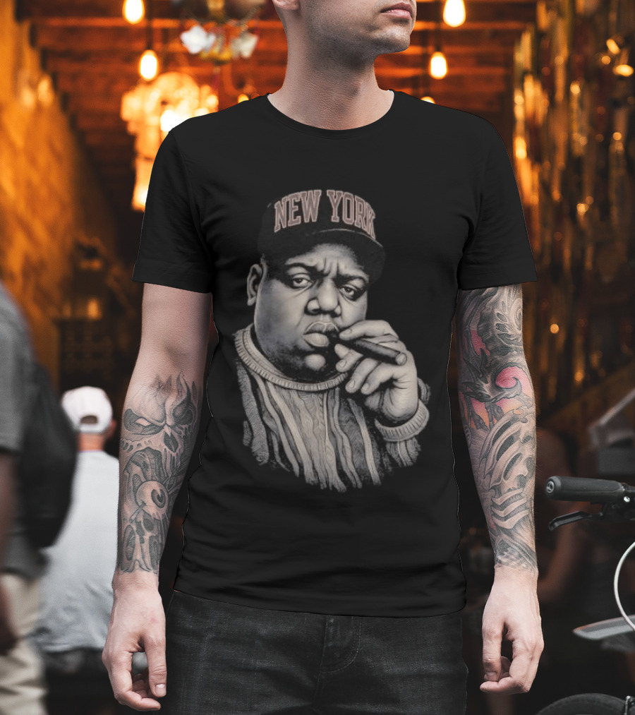 New York Biggie Iconic Portrait Cigar Hat Sweater T-Shirt