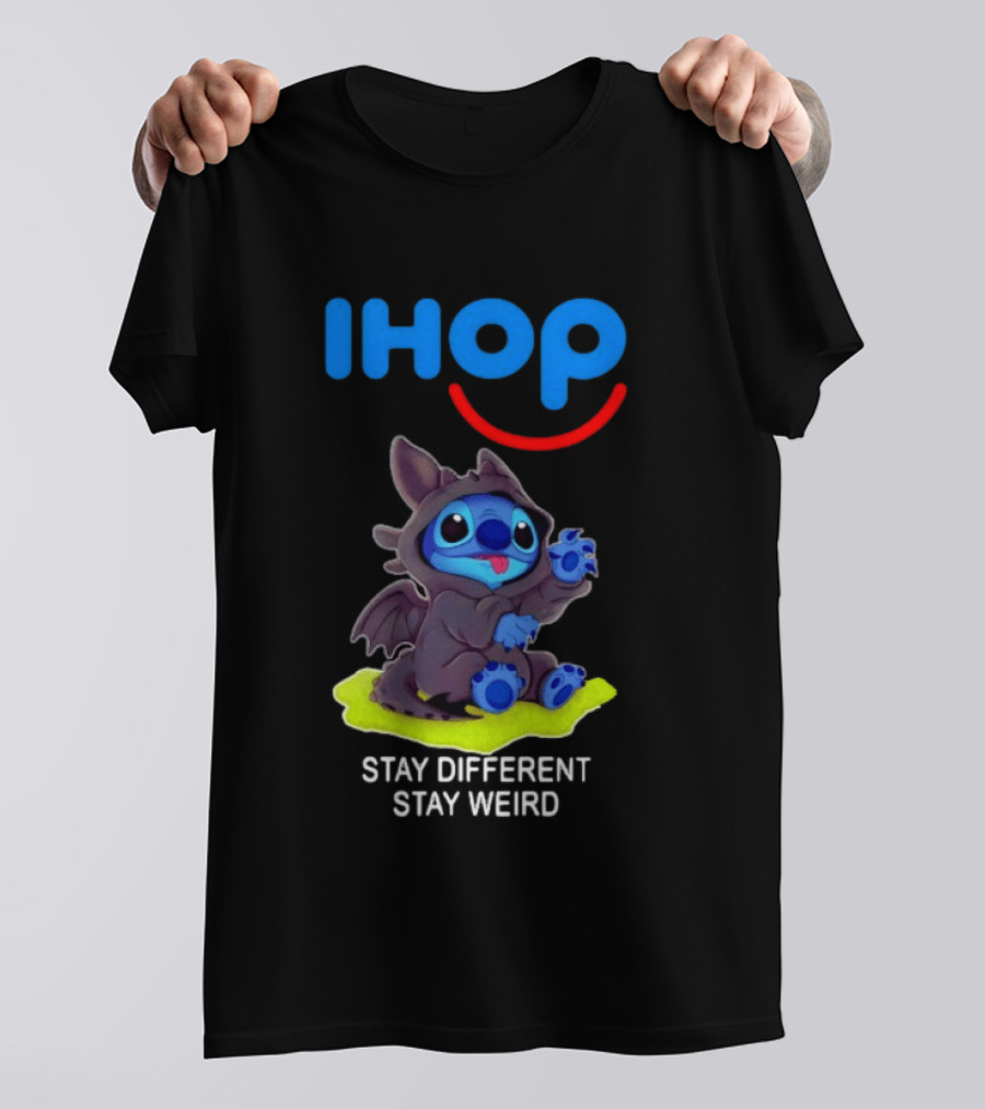 IHOP Stitch Toothless Stay Different Stay Weird T-Shirt