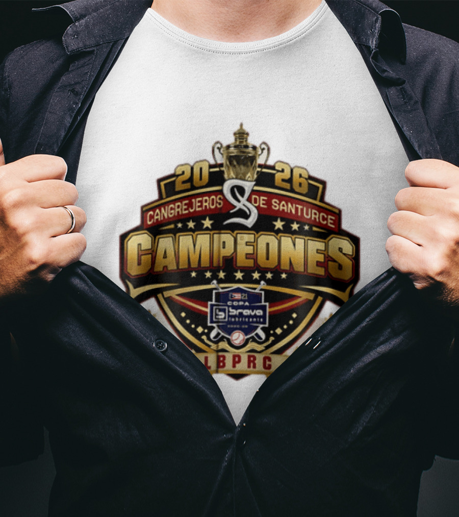 Cangrejeros De Santurce 2026 Campeones Celebrate LBPRC Trophy Baseball T-Shirt