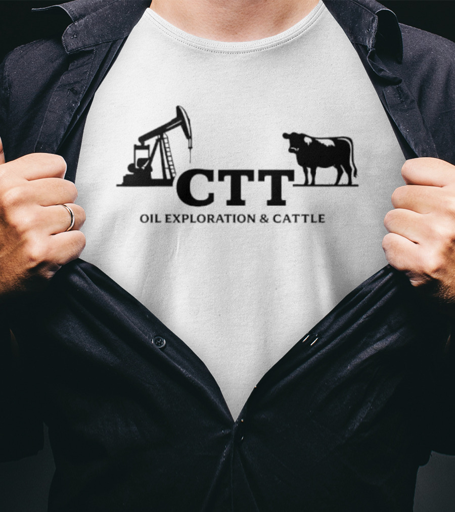 CTT Oil Exploration And Cattle Pumpjack And Cow T-Shirt