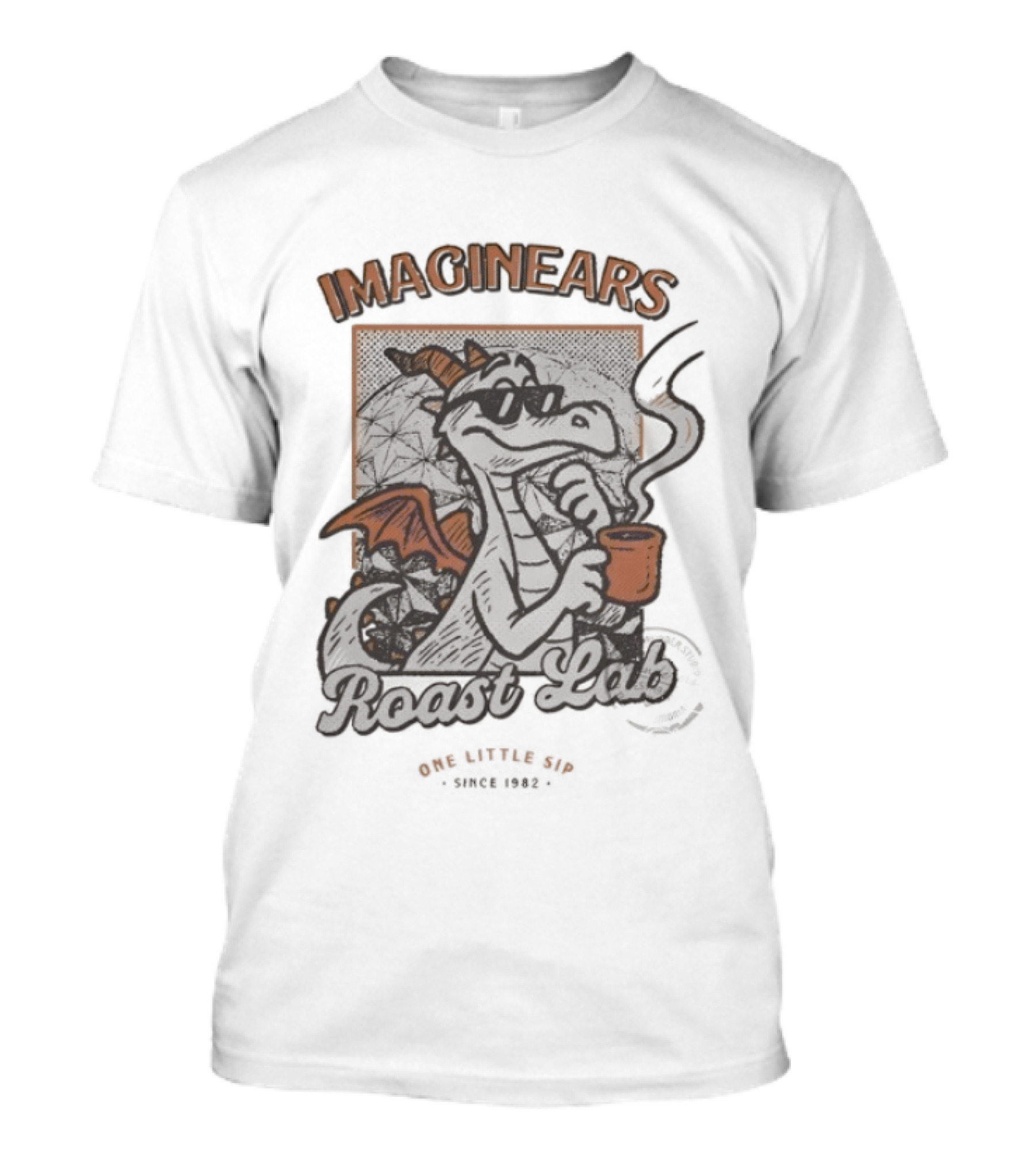 Imaginears Roast Lab One Little Sip Since 1982 Dragon Wings And Coffee Cup T-Shirt