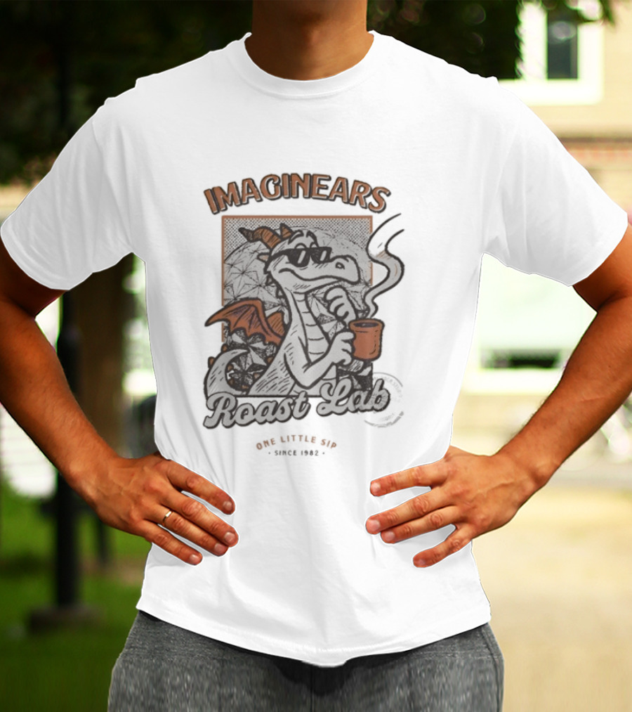 Imaginears Roast Lab One Little Sip Since 1982 Dragon Wings And Coffee Cup T-Shirt