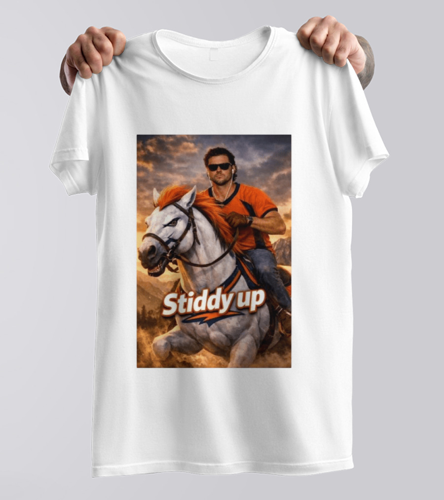 Jarrett Stidham Stiddy Up Horseback Adventure Denver Broncos Fans T-Shirt