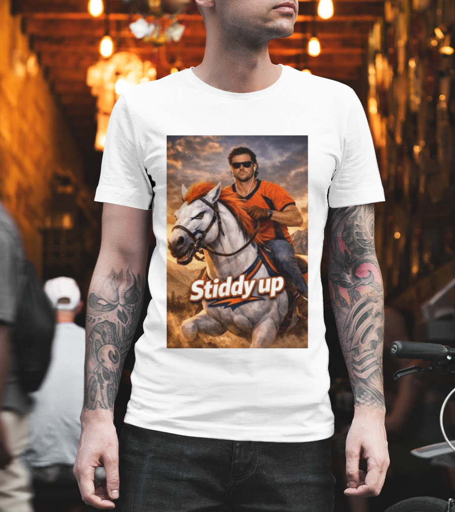 Jarrett Stidham Stiddy Up Horseback Adventure Denver Broncos Fans T-Shirt