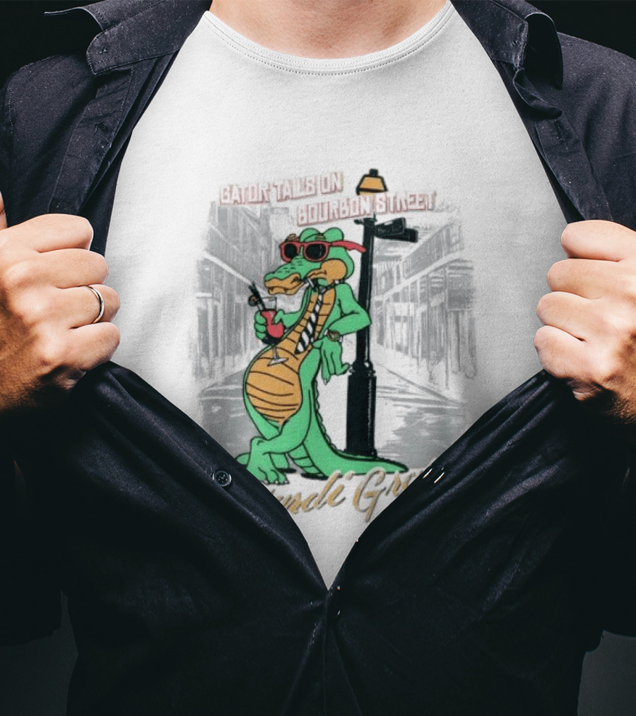 Gator Tails On Bourbon Street Mardi Gras 2026 T-Shirt