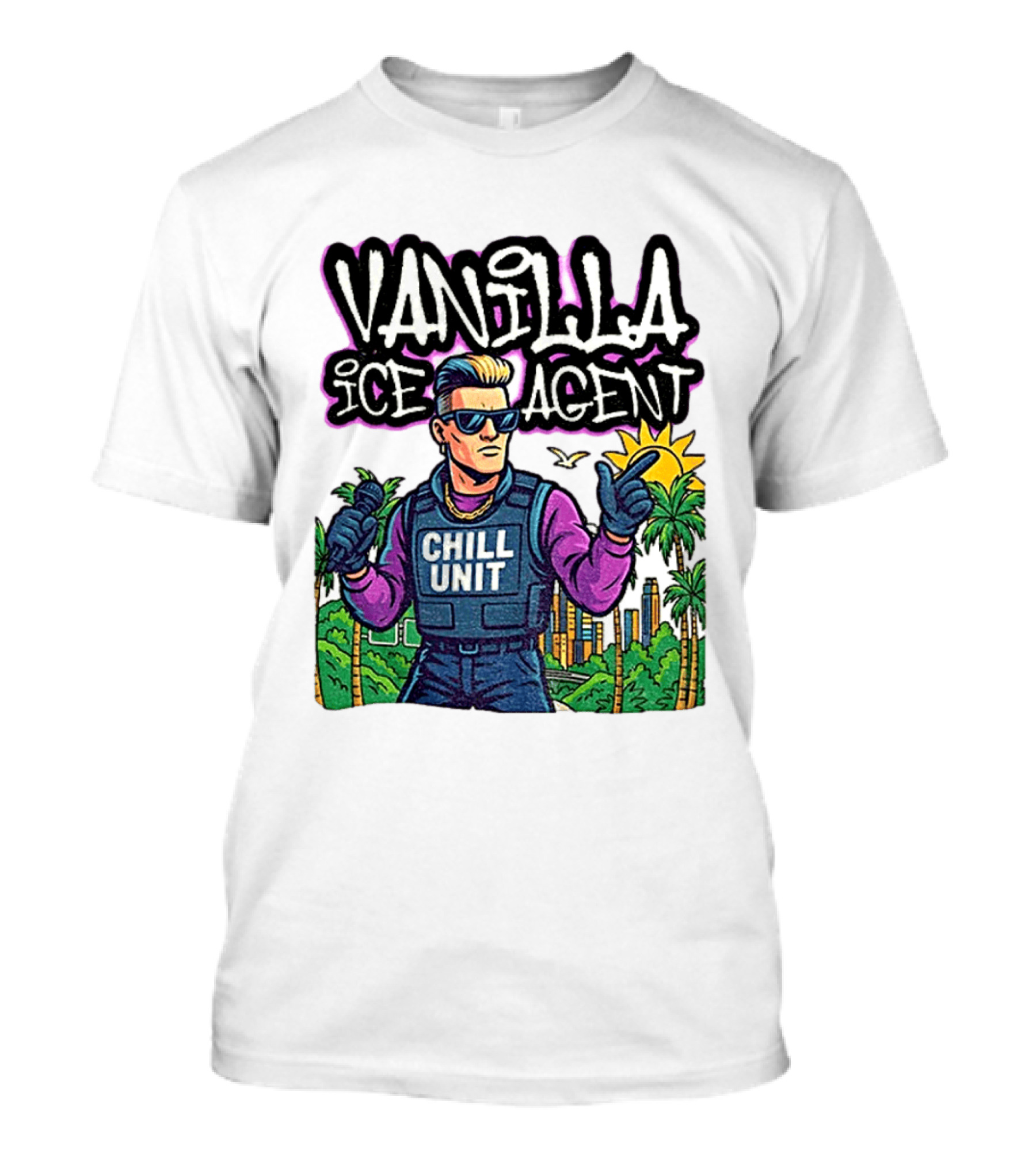 Vanilla Ice Agent Chill Unit Retro Pop Culture Meme T-Shirt