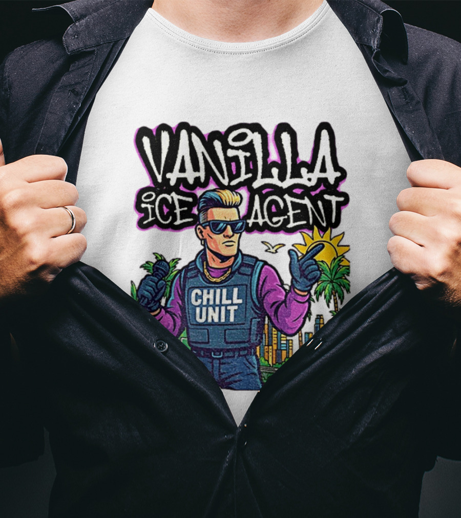 Vanilla Ice Agent Chill Unit Retro Pop Culture Meme T-Shirt