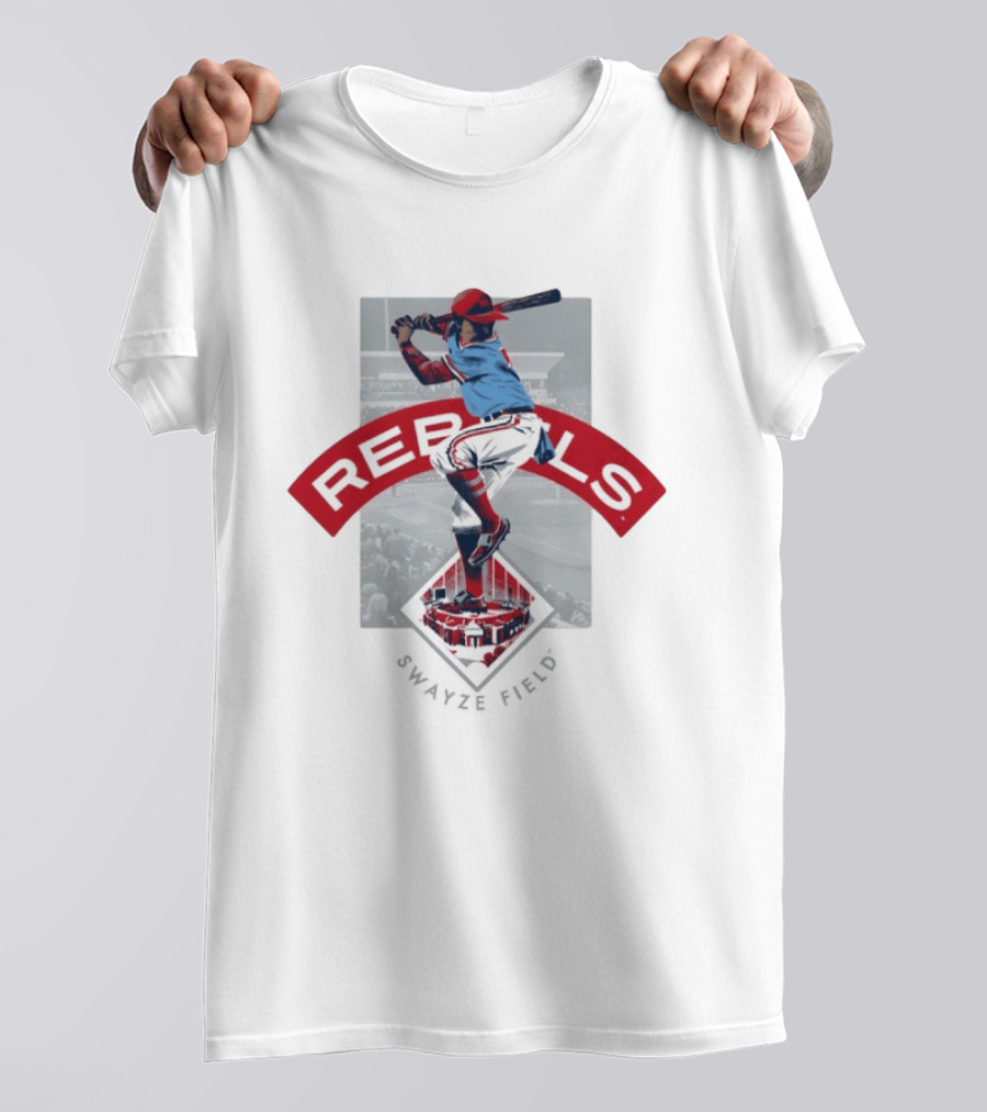 Ole Miss Baseball Hardball Heritage Rebels Iconic Swing Stadium Scene T-Shirt
