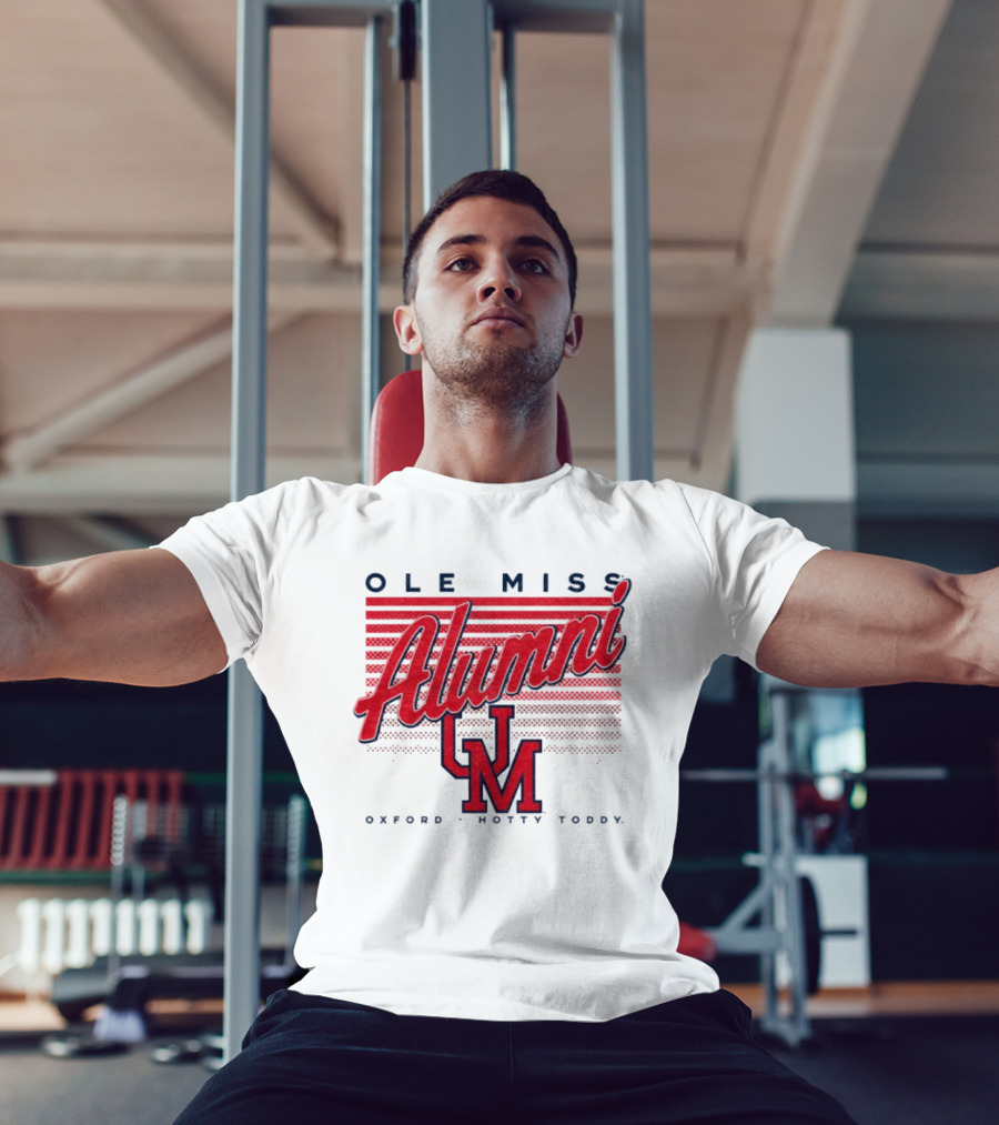 Ole Miss Alumni UM Oxford Hotty Toddy Stripes T-Shirt