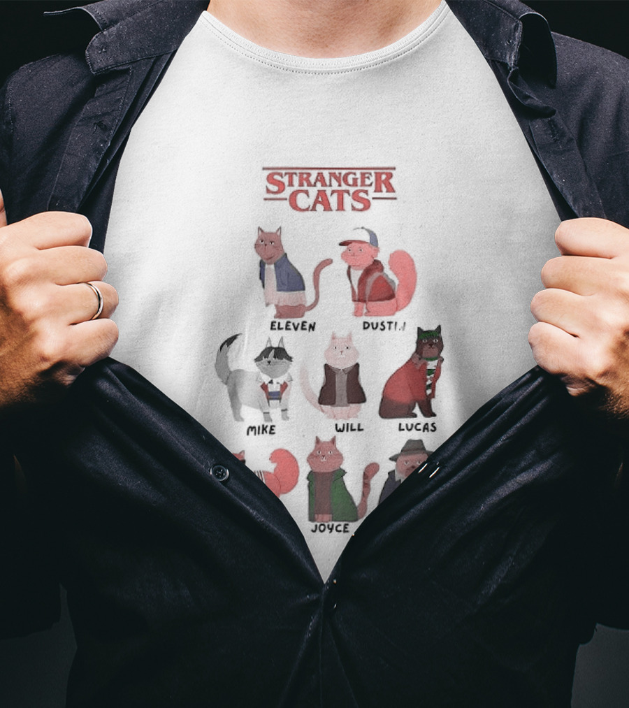 Stranger Cats Eleven Dustin Mike Will Max Hopper 2023 T-Shirt