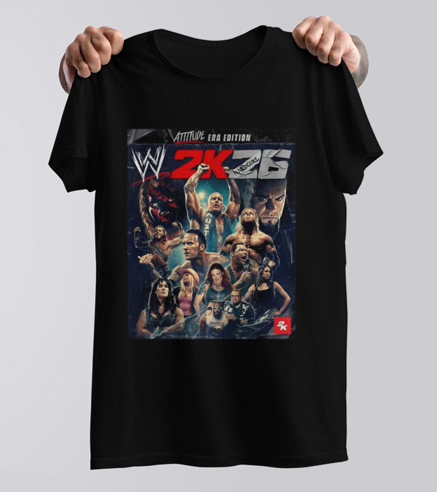 WWE 2K26 Attitude Era Edition Featuring Iconic Legends T-Shirt