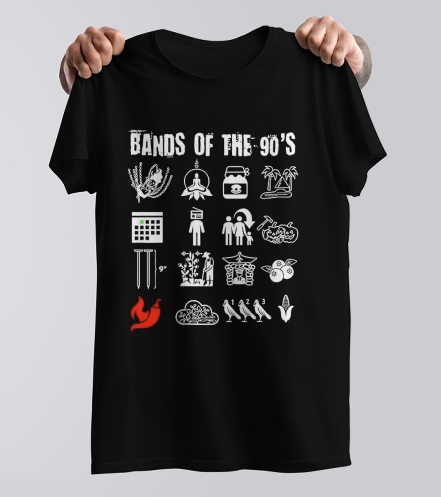 Bands Of The 90's Symbolic Icons Tribute Collection 2026 T-Shirt