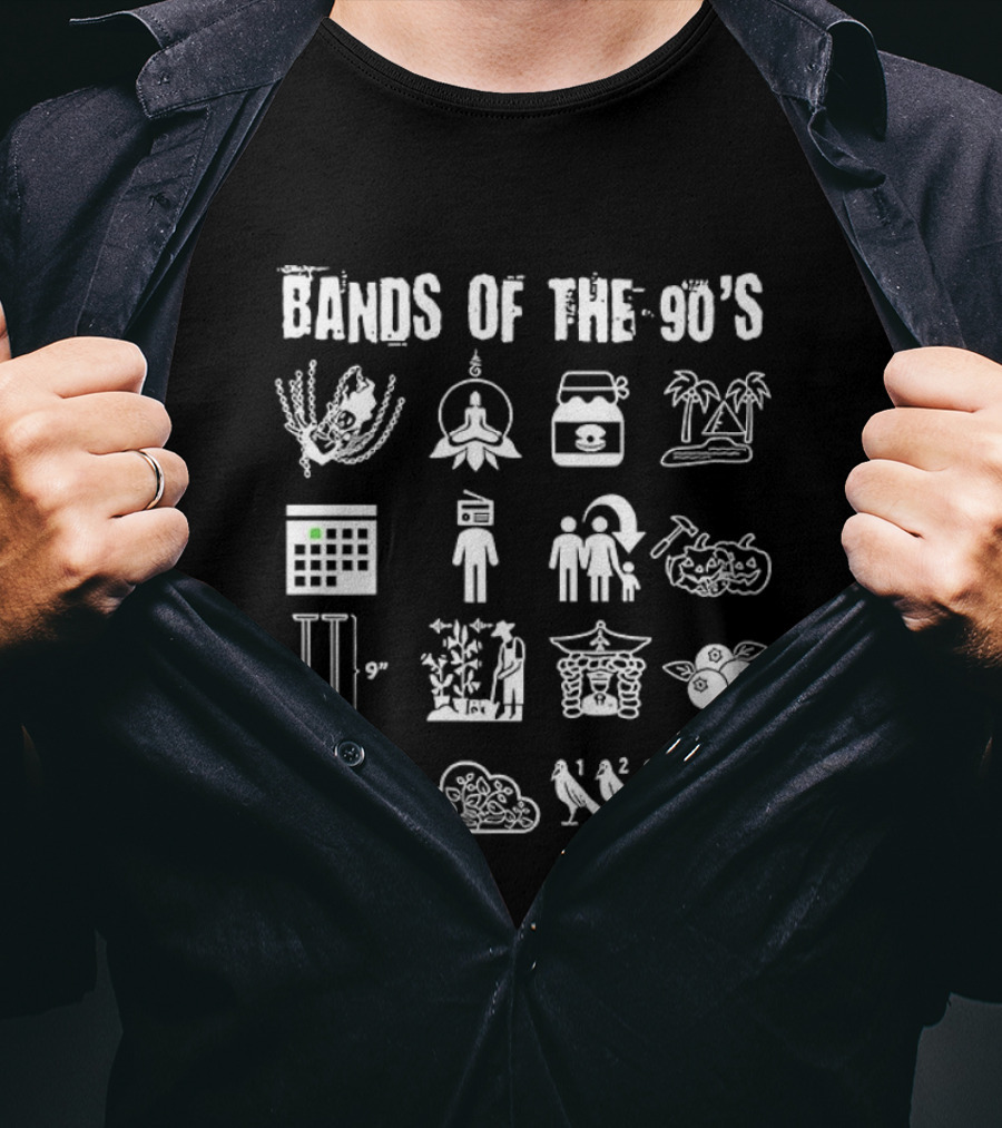 Bands Of The 90's Symbolic Icons Tribute Collection 2026 T-Shirt