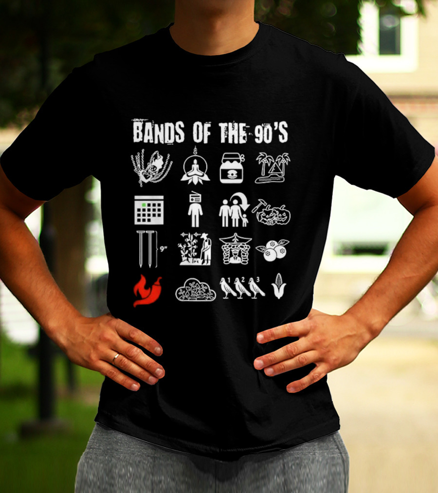 Bands Of The 90's Symbolic Icons Tribute Collection 2026 T-Shirt
