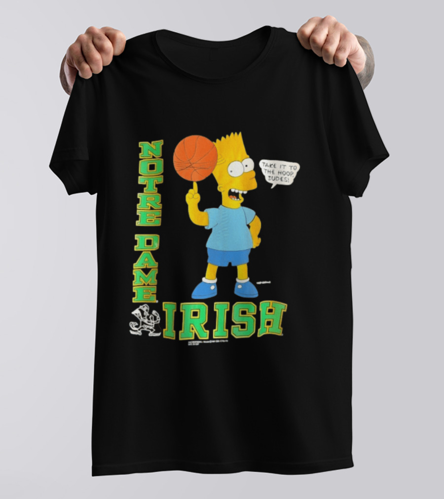 Notre Dame Irish Bart Simpson Basketball Take It To The Hoop Dudes T-Shirt