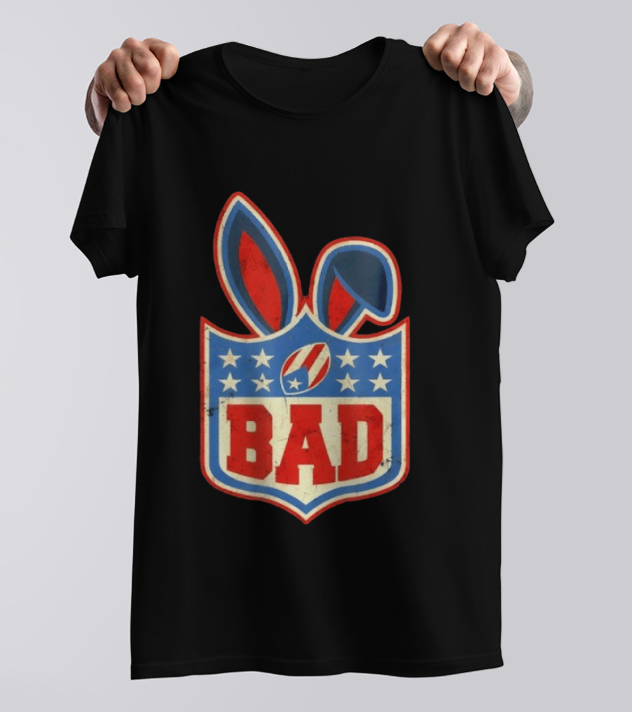 BAD Bunny Football Old School NFL Shield T-Shirt