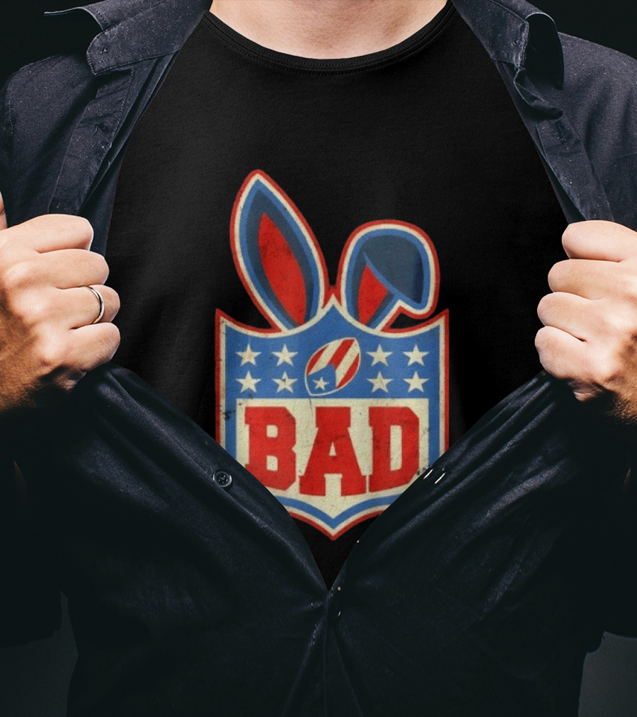 BAD Bunny Football Old School NFL Shield T-Shirt