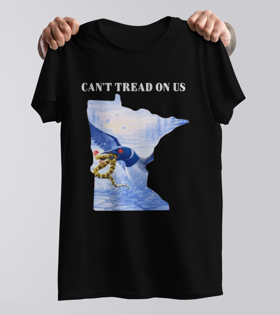 Can't Tread On Us Loon Snake Minnesota Ice Support T-Shirt