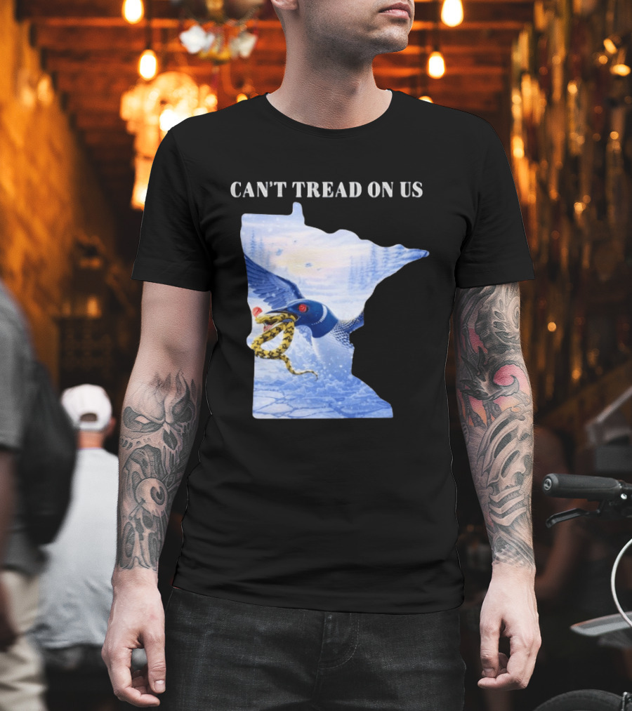 Can't Tread On Us Loon Snake Minnesota Ice Support T-Shirt