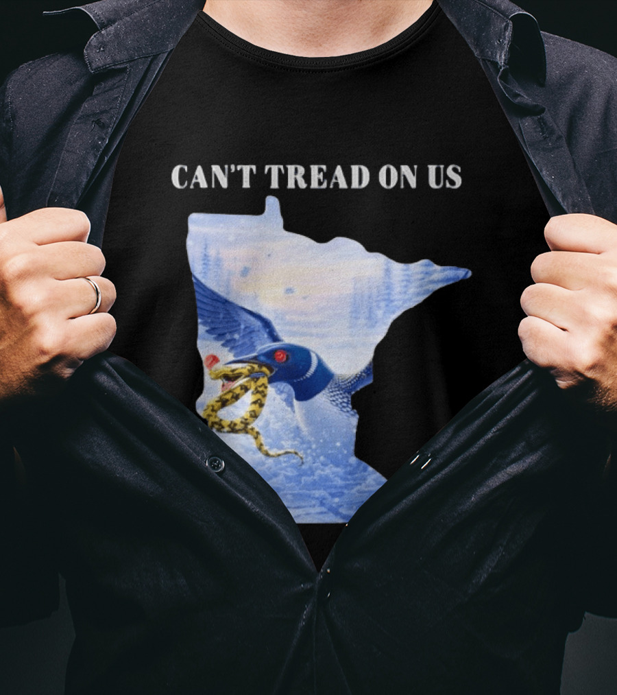 Can't Tread On Us Loon Snake Minnesota Ice Support T-Shirt