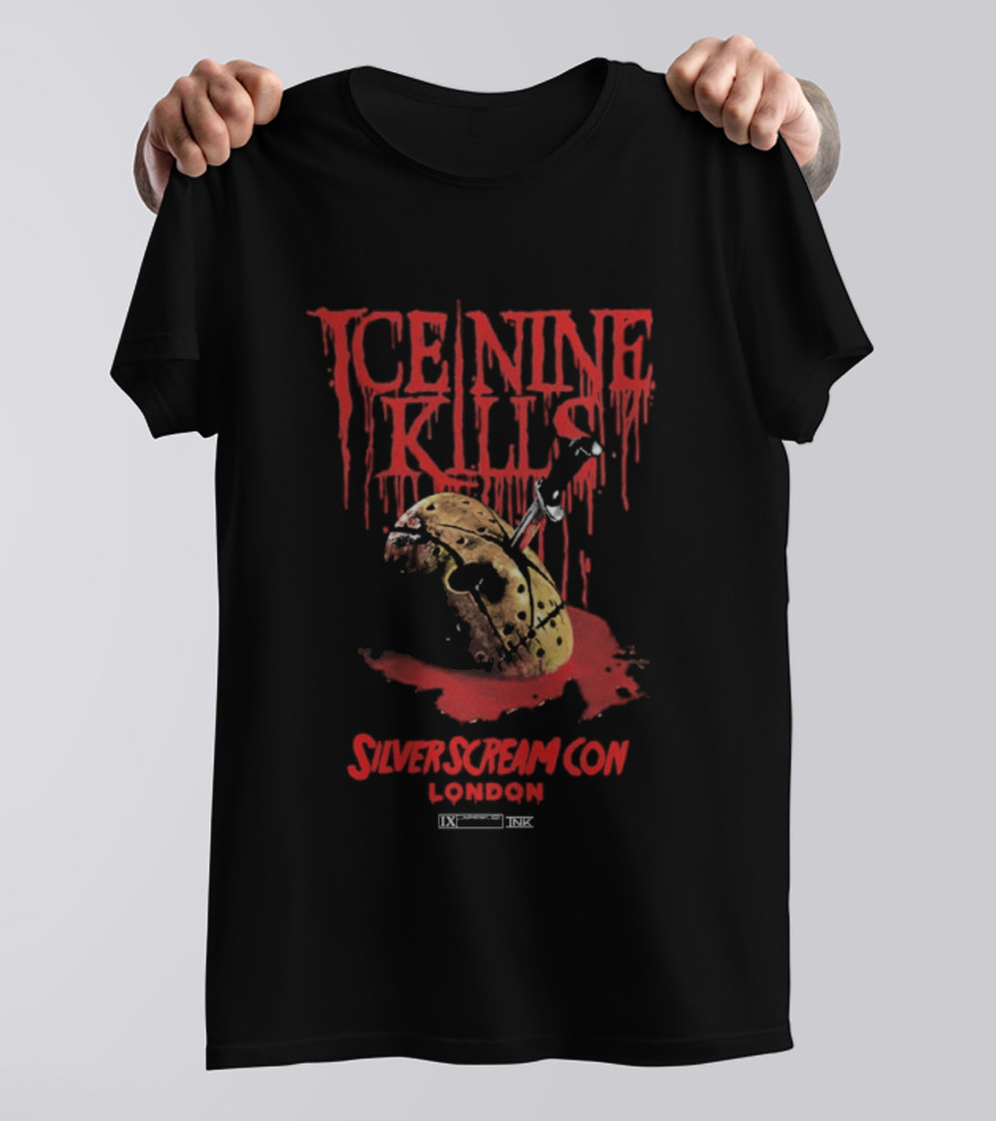 Ice Nine Kills Silver Scream Con London Blood Splatter Horror T-Shirt