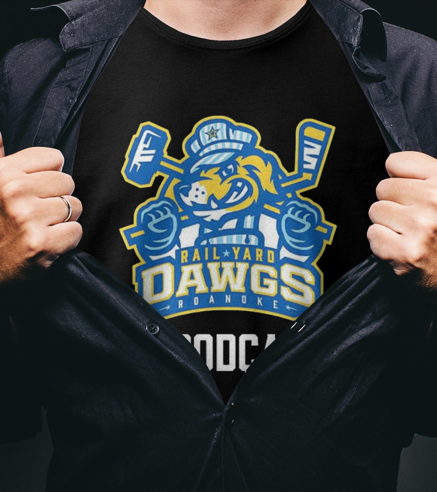 Roanoke Rail Yard Dawgs Ice Hockey Podcast T-Shirt