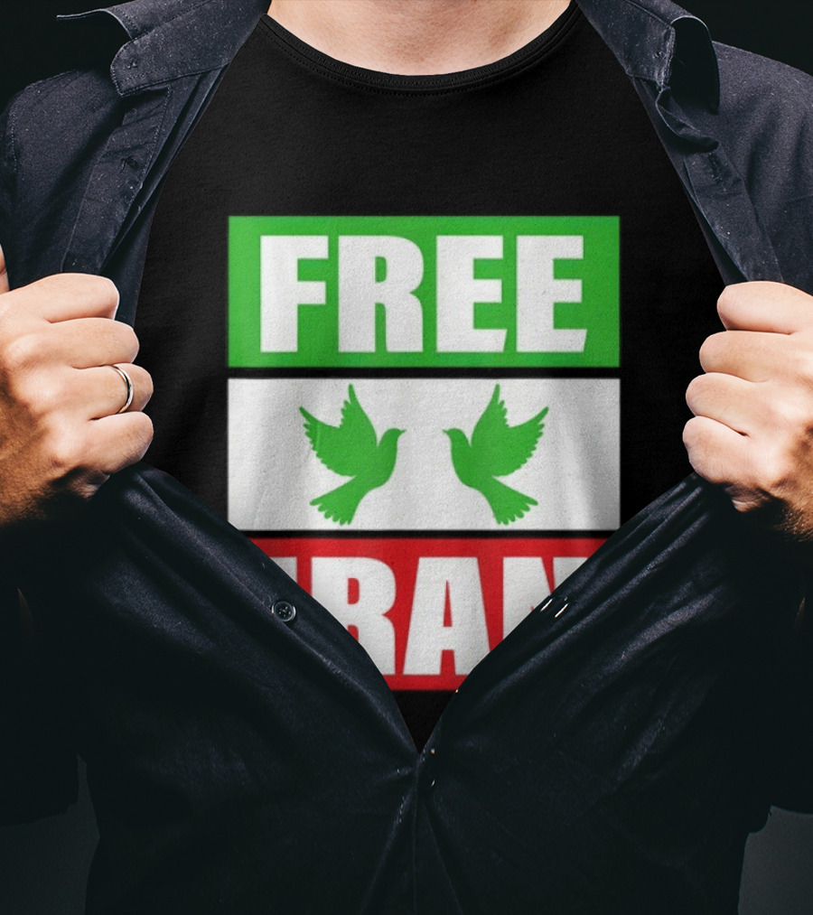 Free Iran Green White Red Peace Doves Freedom T-Shirt