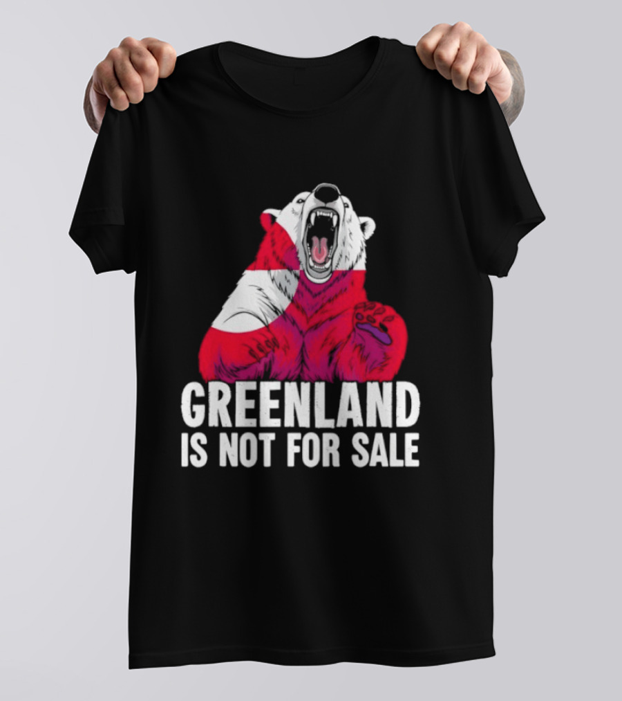 Greenland Is Not For Sale Bear With Greenland Flag T-Shirt