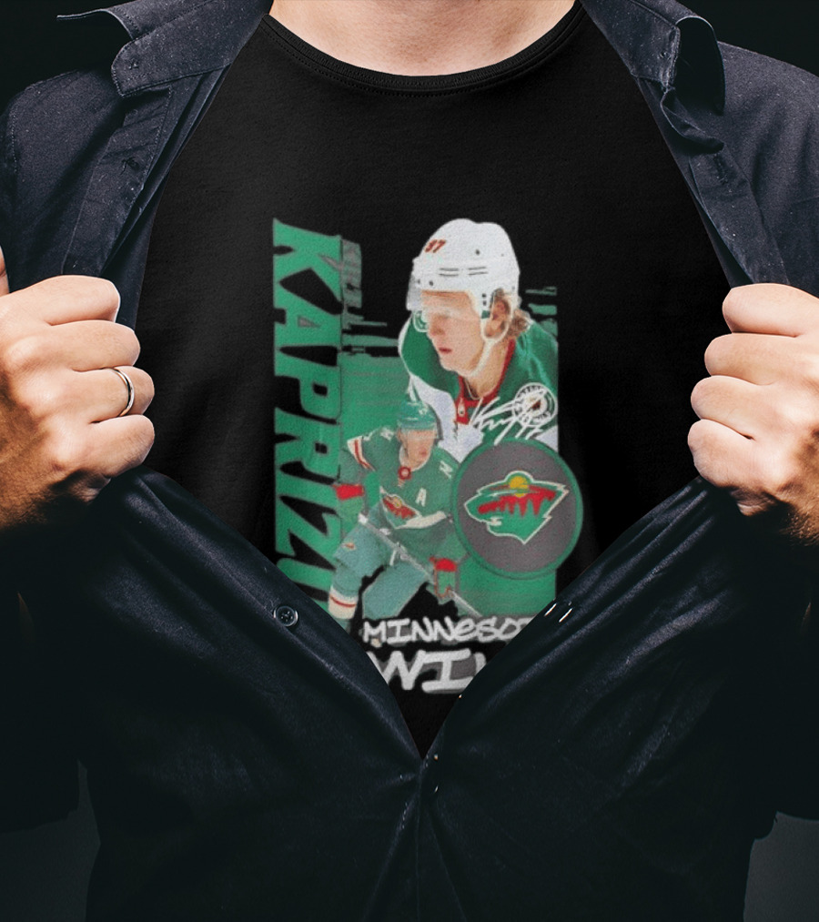 Minnesota Wild Kaprizov 97 Playmaker Hockey Star T-Shirt