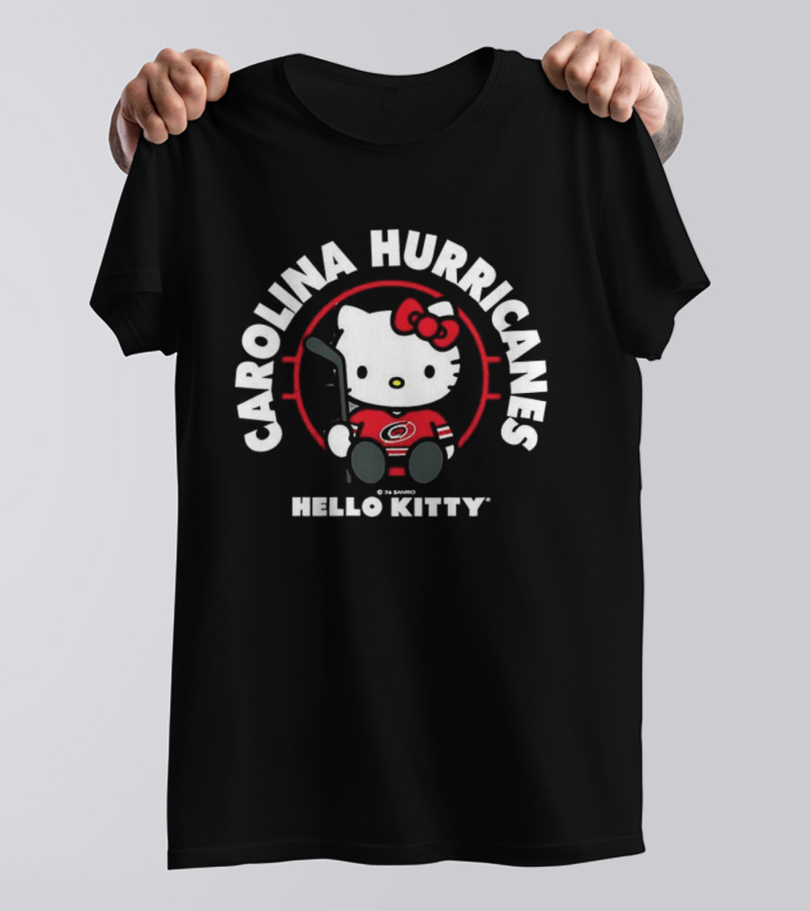 Hello Kitty Carolina Hurricanes Hockey Player T-Shirt