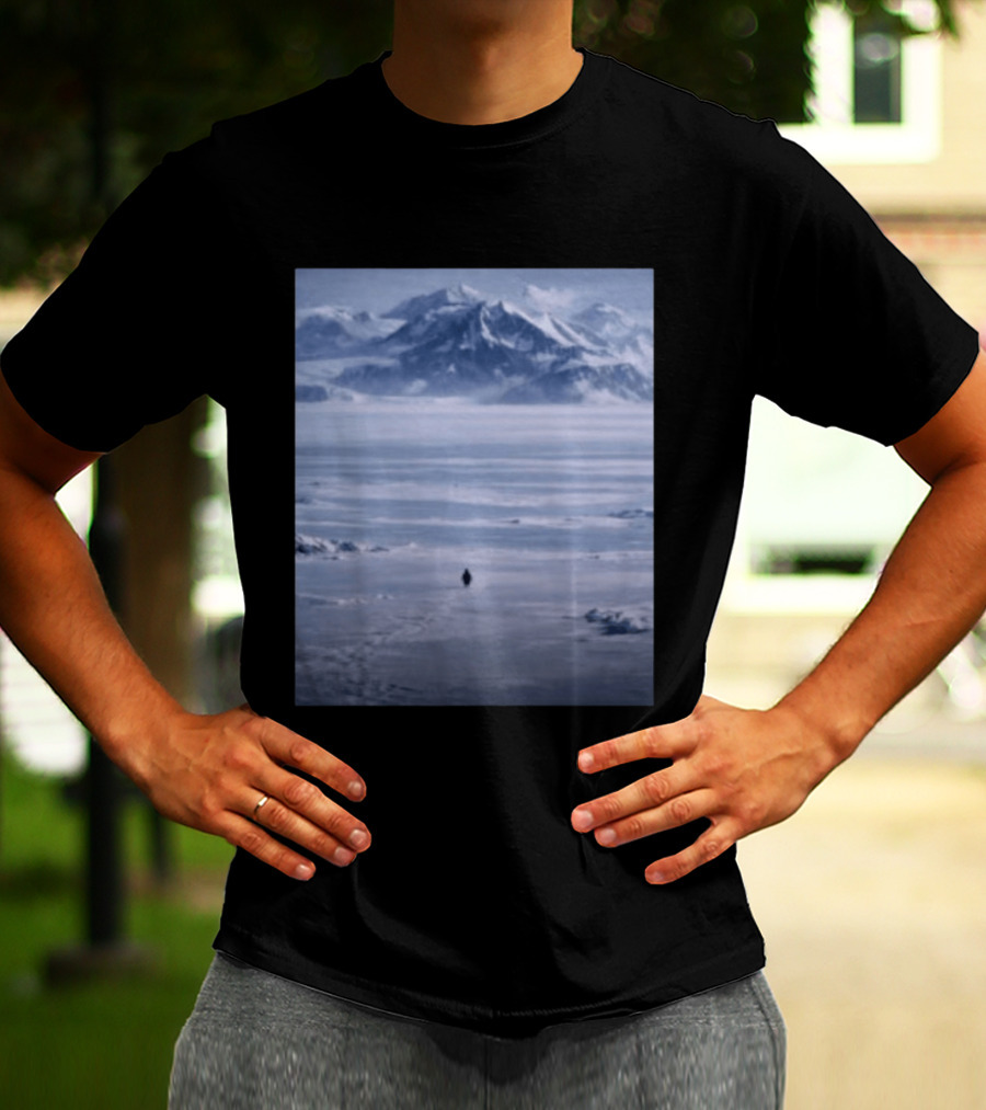 The Nihilist Penguin In Snowy Mountain Landscape T-Shirt